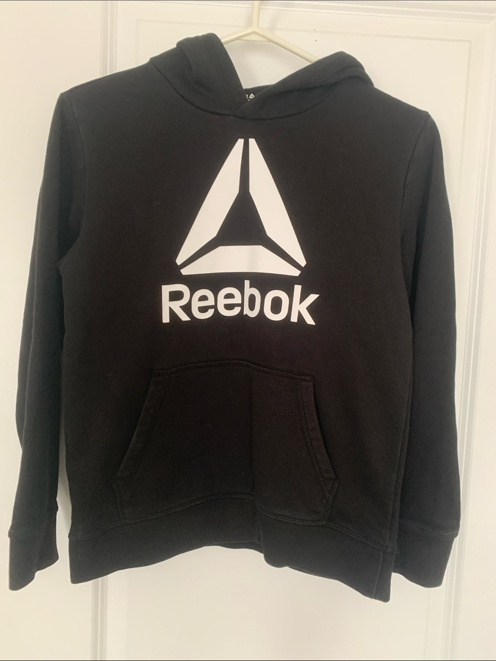 Reebok Black Hoodie with White Logo Graphic